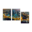 Картина на стекле трёхмодульная Ночная Москва Декор для дома, подарок