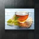 Модульная стеклянная интерьерная картина / Фотокартина на кухню / Чашка чая / Чайная трапеза, 28x40 Декор для дома, подарок