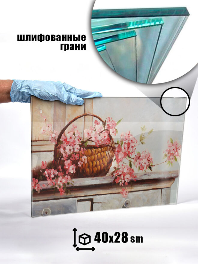 Картина на стекле Ветка цветущей сакуры