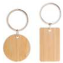 Деревянные брелоки для ключей - круглый и прямоугольный